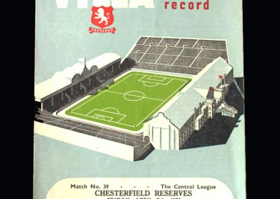 Aston Villa Reserves v Chesterfield Reserves 07.04.1950 | Aston Villa v Chelsea 08.04.1950