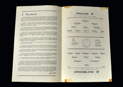 England B v Switzerland B 21.03.1956