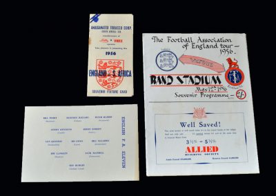 England v S Transvaal 12.05.1956 | England Tour of South Africa Fixture Card