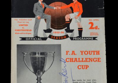 Man Utd Youth v Chesterfield Youth 30.04.1956 - FA Youth Cup Final 1st Leg