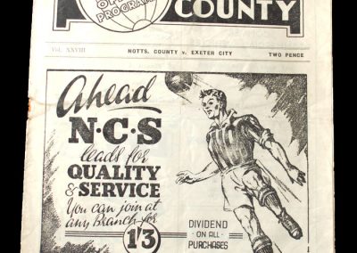 Notts County v Exeter City 16.10.1948
