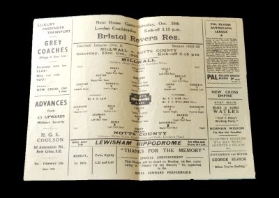 Notts County v Millwall 23.10.1948