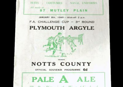 Notts County v Plymouth 08.01.1949 - FA Cup 3rd Round