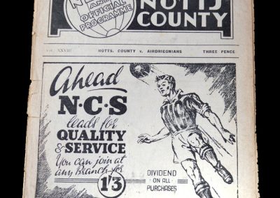 Notts County v Airdrieonians 11.04.1949 - Friendly