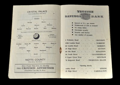 Notts County v Crystal Palace 10.09.1949