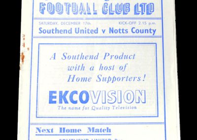 Notts County v Southend 17.12.1949