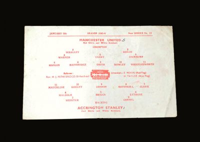 Man Utd v Accrington Stanley 09.01.1946 - FA Cup 3rd Round