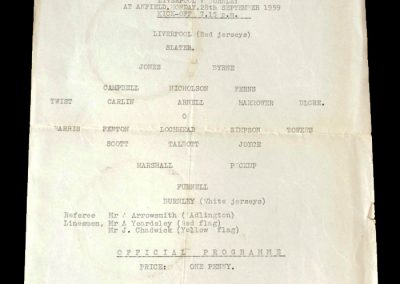 Burnley Reserves v Liverpool Reserves 28.09.1959