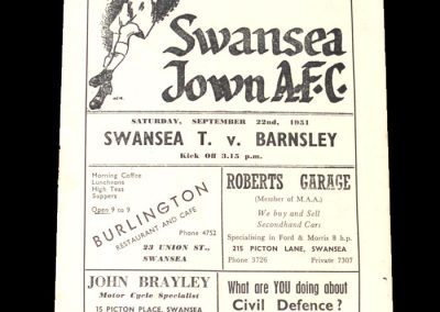 Swansea v Barnsley 22.09.1951