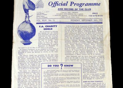 Spurs v Newcastle 24.09.1951 - FA Charity Shield
