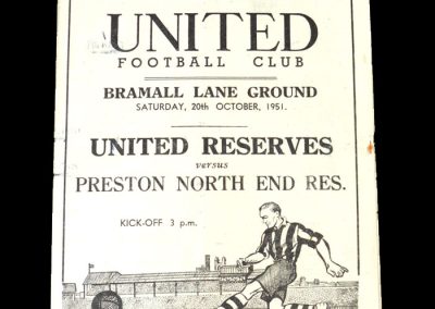 Sheff Utd Reserves v Preston Reserves 20.10.1951