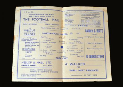 Hartlepool v York 19.01.1952