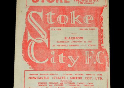 Stoke v Blackpool 29.01.1949 - FA Cup 4th Round