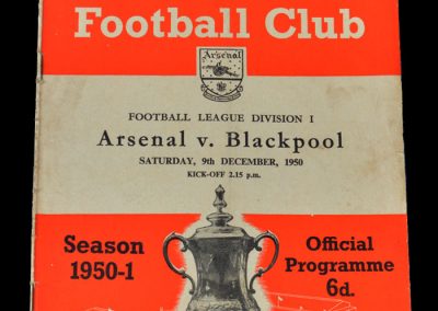 Arsenal v Blackpool 09.12.1950