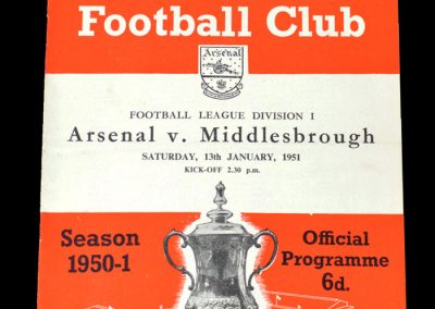 Arsenal v Middlesbrough 13.01.1951