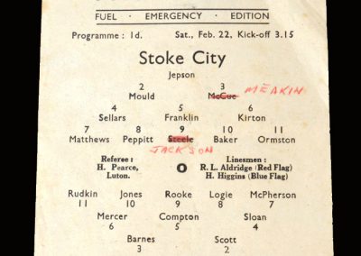 Stoke v Arsenal 22.02.1947