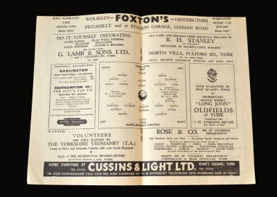 York v Hartlepool 26.12.1962 (Fountain & Thomson | Clough top of the 2nd Division marksmen on the day of his injury)