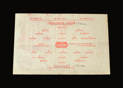 Man Utd v Burnley 01.12.1945