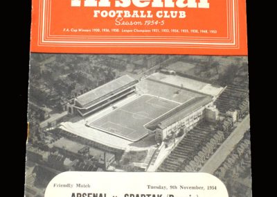 Arsenal v Spartak 09.11.1954