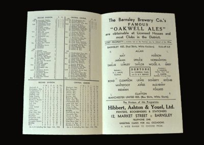 Man Utd Reserves v Barnsley Reserves 17.09.1952 Tommy Taylor hat trick