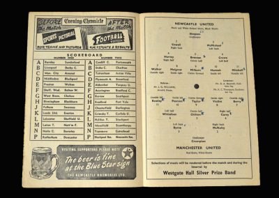 Newcastle v Man Utd 11.04.1953 Dennis Viollet [& Les Olive] debuts