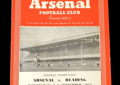 Arsenal v Reading 03.09.1952