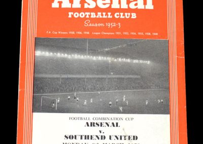 Arsenal v Southend 09.03.1953