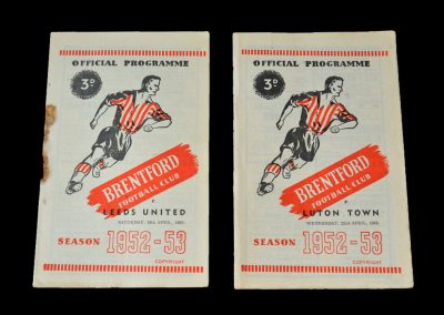 Brentford v Leeds 18.04.1953 | Brentford v Luton 22.04.1953