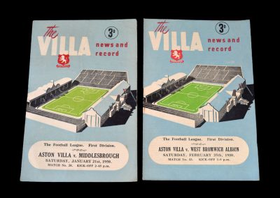 Aston Villa v Middlesbrough 21.01.1950 | Aston Villa v West Brom 25.02.1950