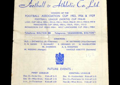 Man City v Bolton 01.12.1951