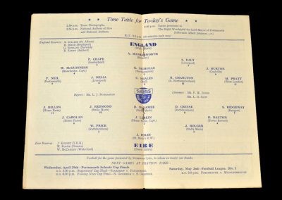 England Schools v Eire Schools 25.04.1953