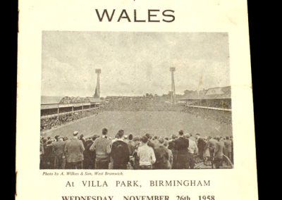 England v Wales 26.11.1958