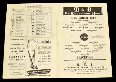 Birmingham City v Blackpool 21.11.1959