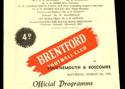 Bournemouth & Boscombe v Brentford 05.03.1960