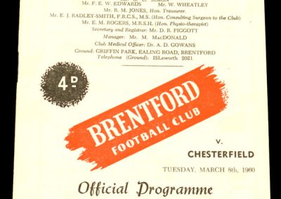 Chesterfield v Brentford 08.03.1960