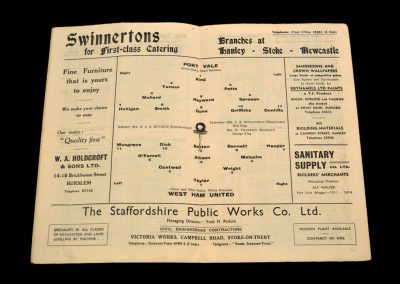 Port Vale v West Ham United 12.02.1955