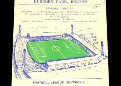 Bolton Wanderers v West Bromwich Albion 08.10.1960