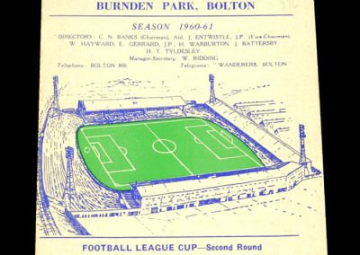 Bolton Wanderers v Grimsby Town 26.10.1960