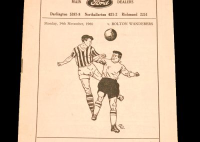 Darlington FC v Bolton Wanderers 14.11.1960