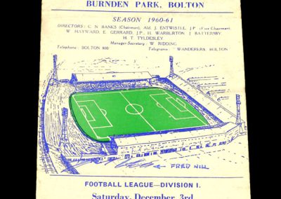 Bolton Wanderers v Newcastle United 03.12.1960