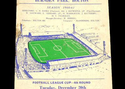 Bolton Wanderers v Rotherham United 20.12.1960