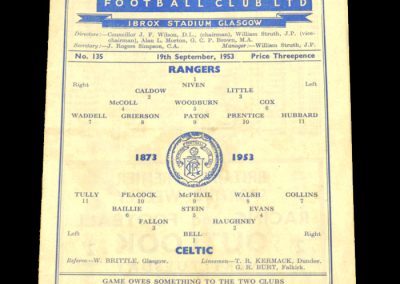 Rangers v Celtic 19.09.1953