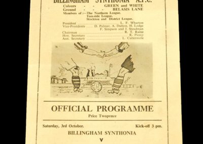 Billingham Synthonia FC v Stanley United 03.10.1953
