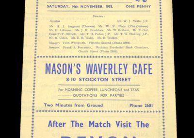 Hartlepools United v Mansfield 14.11.1953