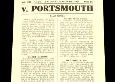 Charlton Athletic v Portsmouth 06.03.1954