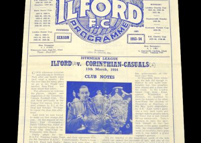 Ilford v Corinthian Casuals 13.03.1954