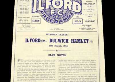Ilford v Dulwich 20.03.1954