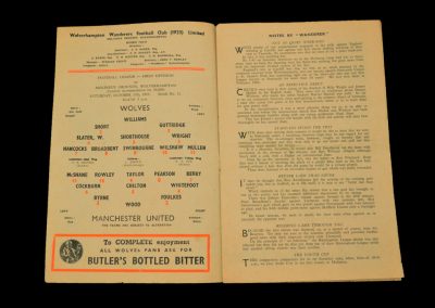 Wolverhampton Wanderers v Manchester United 17.10.1953