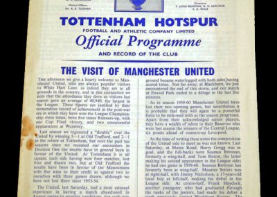 Tottenham Hotspur v Manchester United 03.09.1960