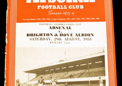 Brighton & Hove Albion v Arsenal 29.08.1953